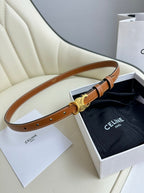 CEL Gold Buckle 18mm Belt Brown Cowhide 179730