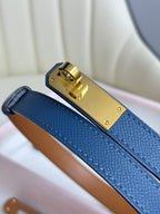 HM Kelly Belt 18mm Blue Epsom Leather