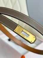 HM Kelly Belt 18mm Elephant Gray Epsom Leather