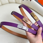 HM Kelly Belt 18mm Violet Epsom Leather