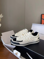 CC 25K Double Logo Sneakers Black White Leather Suede 623168