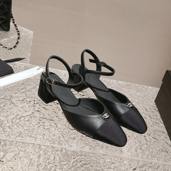 slingbacks 45 black lambskin grosgrain