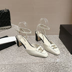 slingbacks 60 white black lambskin cc logo
