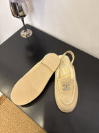 CC 25A Slingback Loafer Light Beige Sherpa Suede