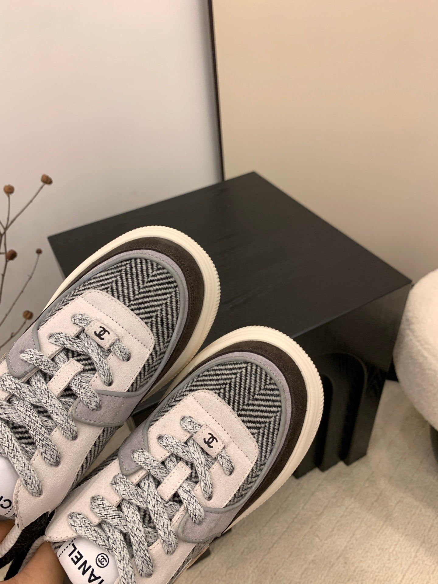 CC Alexander McQueen Sneakers Multicolor  Suede and Tweed Fabric 537194