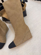 CC 26 Wedge Boot Tan Black Suede 588895