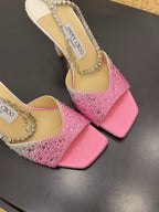 Jimmy 26s Platform Sandal 100 Pink White Leather Diamond 602331