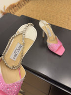 Jimmy 26s Platform Sandal 100 Pink White Leather Diamond 602331