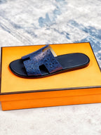 HM Men's Izmir Slide Blue Cowhide 231087