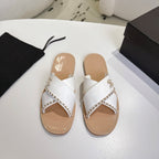 CC Cruise 2025/26 Mules White Light Beige Calfskin 570315