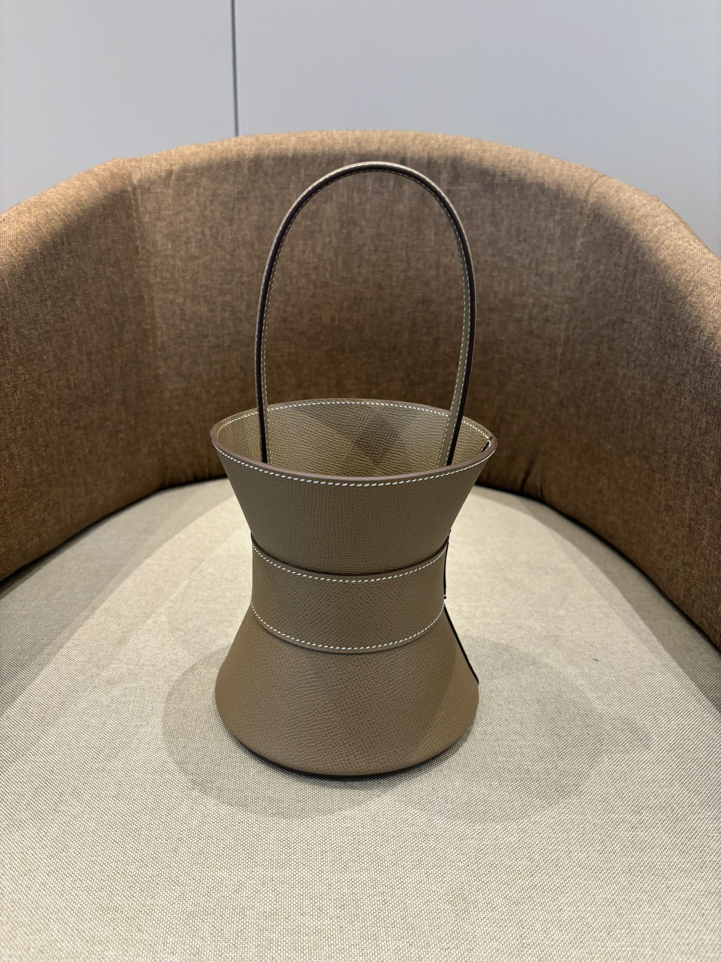 HM Mini Medor Bag Taupe Brown Epsom Calfskin 269889