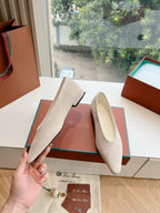 rebecca ballerina flat grey suede