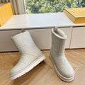 Fendi Apres Chic with FF chamois Boots Grey Cowhide 475231