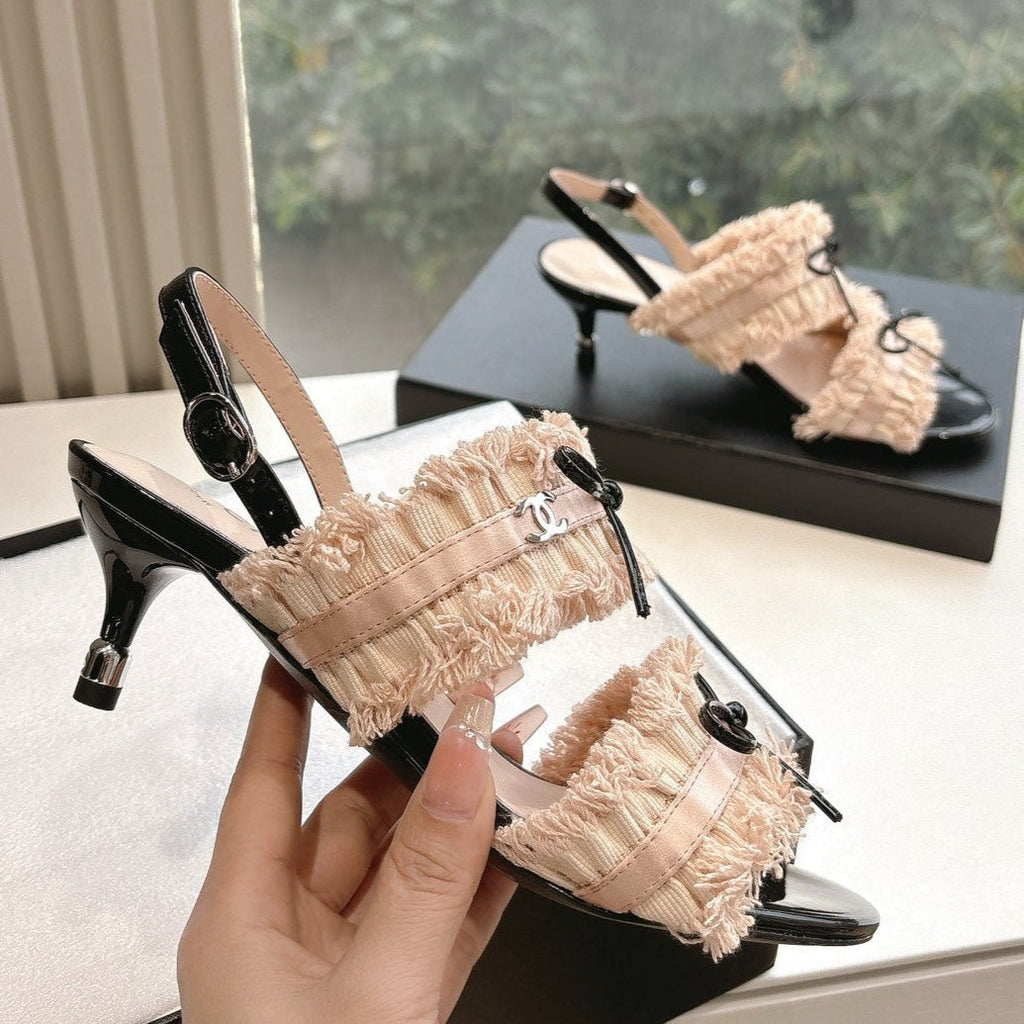 CC Sandals with bow tie Nude 4,5cm Lambskin  202872