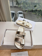 Hugh Sandal in Gold Metallic Cowhide 286182