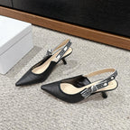 cd slingback 65 black raffia lambskin