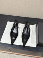 SL CHERISH BUCKLE SLINGBACK 45 BLACK MESH