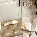 LV Neo Revival Flat Mule White Ivory Lambskin