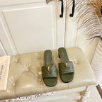 LV Neo Revival Mule 55mm Khaki Green Lambskin