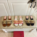 Vlogo Signature Slide Sandal 10mm With Crochet Embroidery