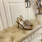 Jimmy Choo Saila Sandals 9cm Khahi Sheepskin Suede 688237