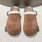 Miumiu 25 Shearling-trimmed Slipper Brown Suede Wool 547576