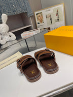 LV Venice Mule Dark Brown Suede Sheepskin 626703