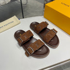 LV Venice Mule Dark Brown Suede Sheepskin 626703