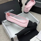 CC 25p Ballet Flat Pink Mesh Fabric Grosgrain