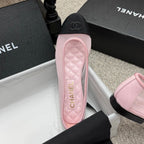 CC 25p Ballet Flat Pink Mesh Fabric Grosgrain