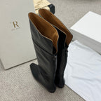 The Row Slouch Over-The-Knee Boots 35mm Black Calfskin 429128