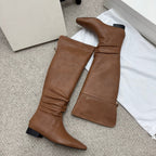 The Row Slouch Over-The-Knee Boots 35mm Brown Calfskin 429129