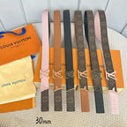 Pretty LV 30mm Reversible Belt Pink Gold Buckle Pink Brown Leather