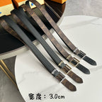 LV BLOOM 30MM BELT IN BROWN MONOGRAM CALFSKIN SILVER HARDWARE