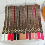 LV Flowergram 30mm Reversible Belt Gold Buckle Beige Brown Leather