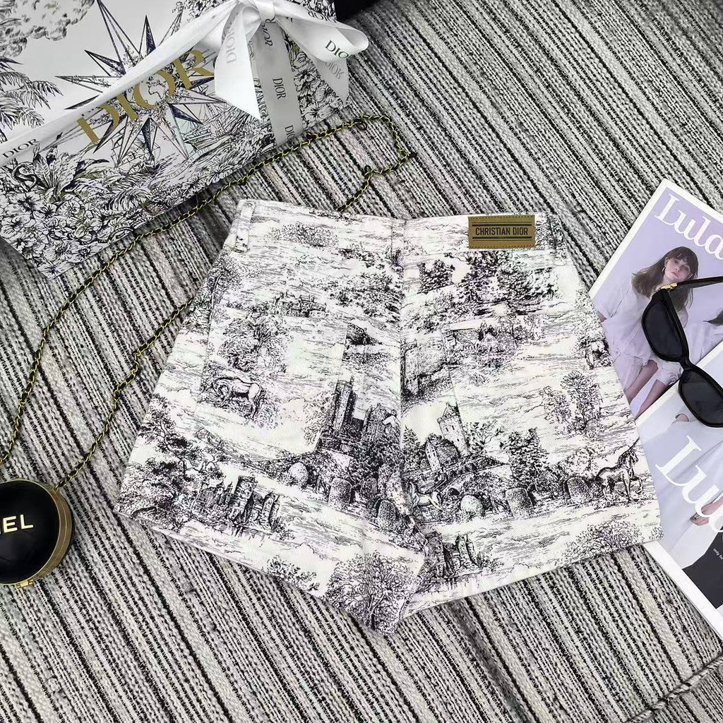 Dior 25C Short  Toile de Jouy Scotland Pattern  228386