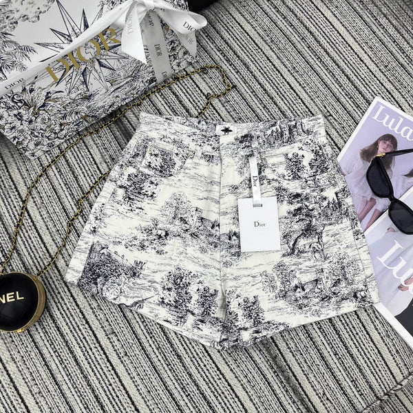Dior 25C Short  Toile de Jouy Scotland Pattern  228386
