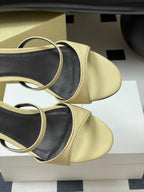 The Row 25S Strap High Heel Mule Sandals 35mm Beige Sheepskin 286215