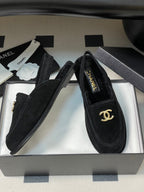 CC 25A Slingback Loafer Black Sherpa Suede