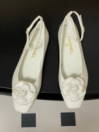 CC 25s Métiers d’art Ballet flats 10mm White Cowhide 413308