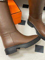 HM Jumping Boots Dark Brown Kelly Buckle Cowhide Leather