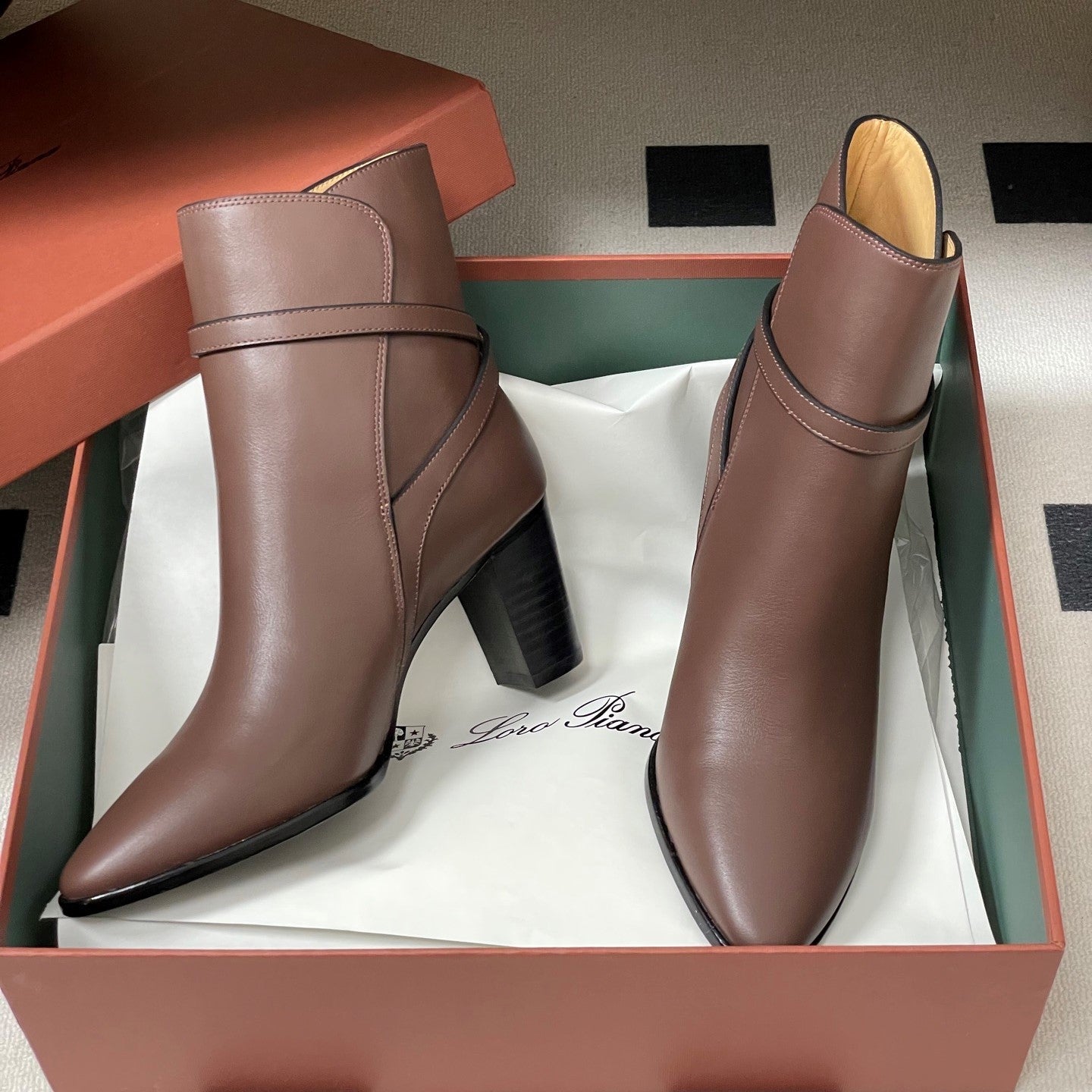 LP Felicity Ankle Boots 70mm Light Brown Cowhide 440311