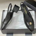 Chanel 25 Slingback 30mm Black Lambskin 473215
