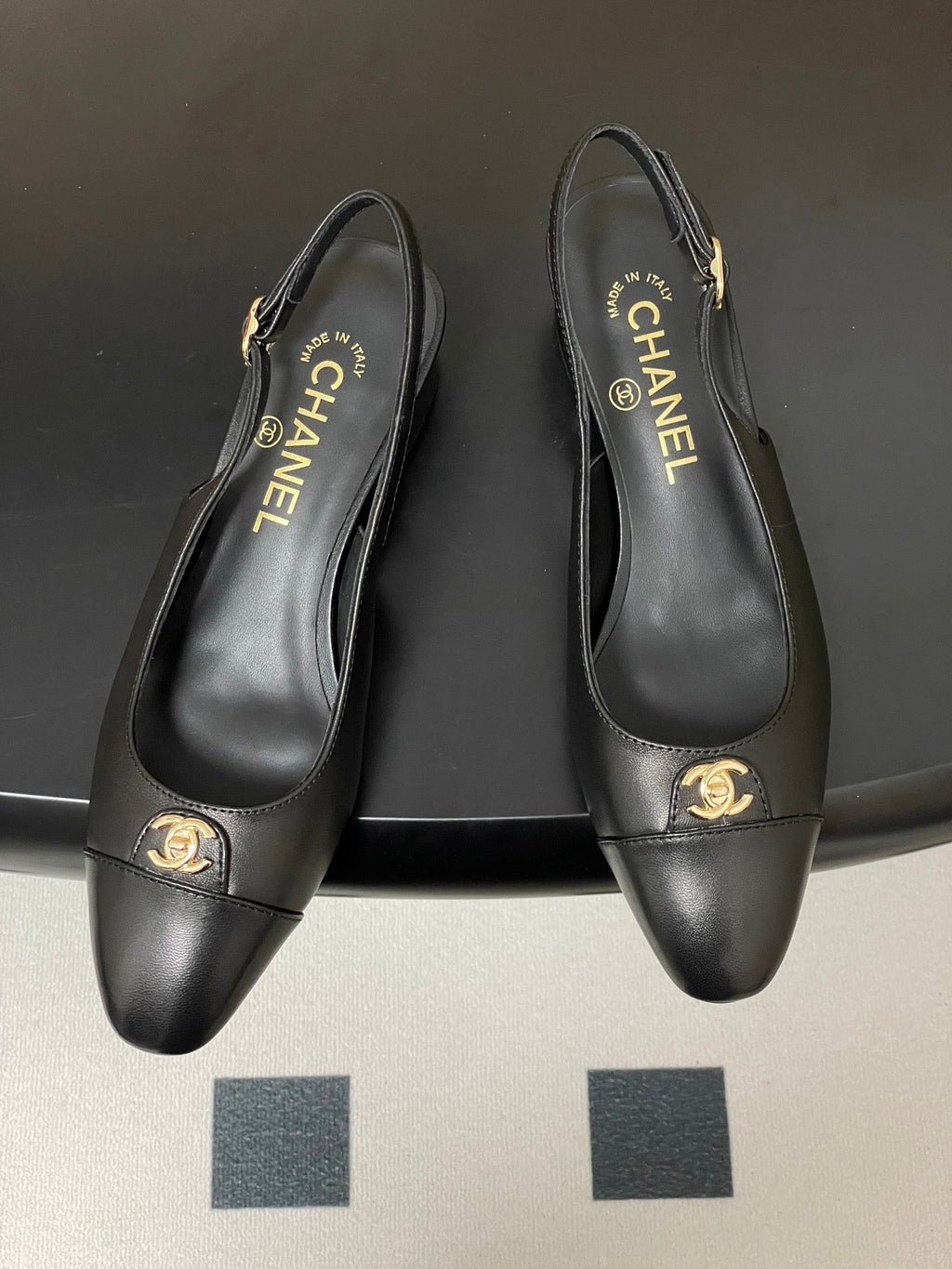 Chanel 25 Slingback 30mm Black Lambskin 473215