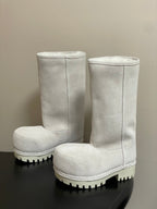 Balenciaga High Snow Boots White Suede 535032