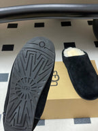 UGG Elea Slip-On Sandals Black Wool Suede 525949