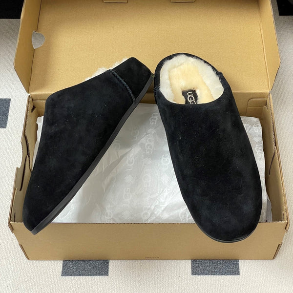 UGG Elea Slip-On Sandals Black Wool Suede 525949