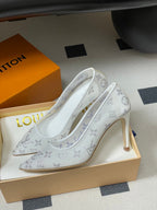LV Gala High Heels Nude Beige Mesh  Monogram Strass 525721