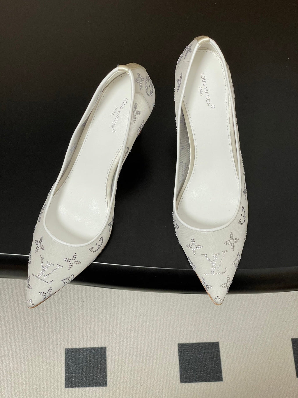 LV Gala High Heels Nude Beige Mesh  Monogram Strass 525721