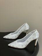 LV Gala High Heels Nude Beige Mesh  Monogram Strass 525721